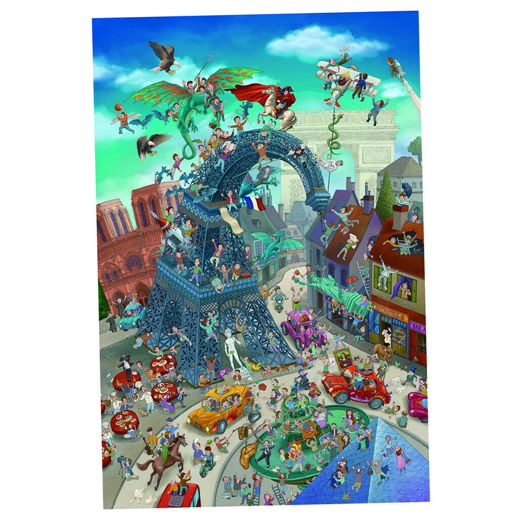 1000PCS Paper Jigsaw Puzzle (Eiffel Tower) for Kids IQ Game Set 50x75cm