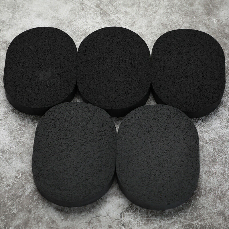 Black Bamboo Charcoal Face Clean Sponge Wood Fiber Face Wash Makeup P Kt