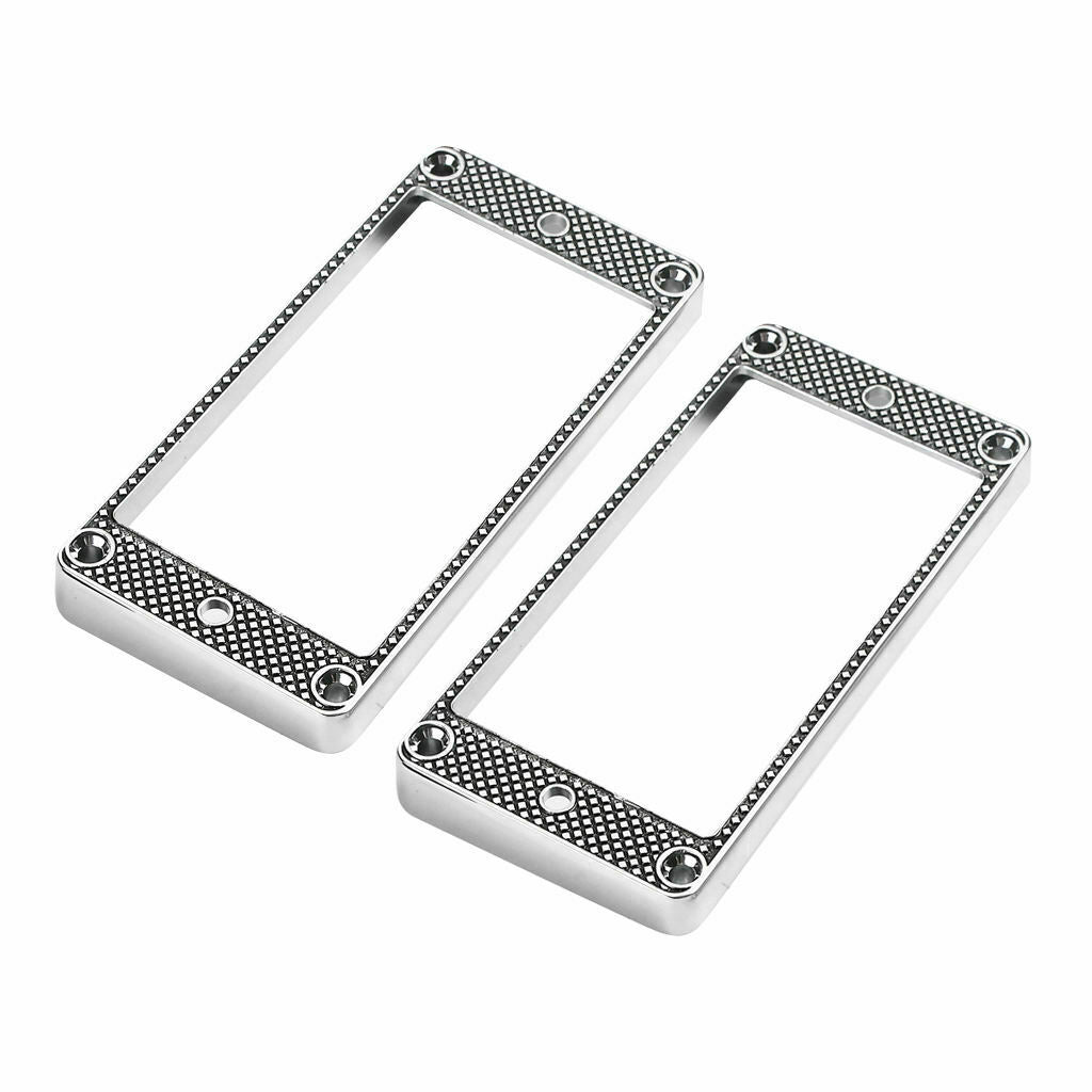 2x Metal Electric Guitar Pickup Rings 91x45mm Luthier Supply