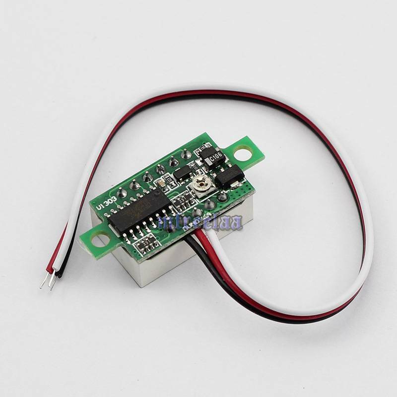 Dc 0-30V Mini Red Led 3 Digits Display Voltage Voltage Surface Board 5Pcs Pack