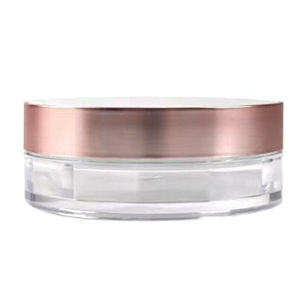 2Pcs Travel Mini Face Loose Mineral Powder Case Round Blusher Holder Box Jar