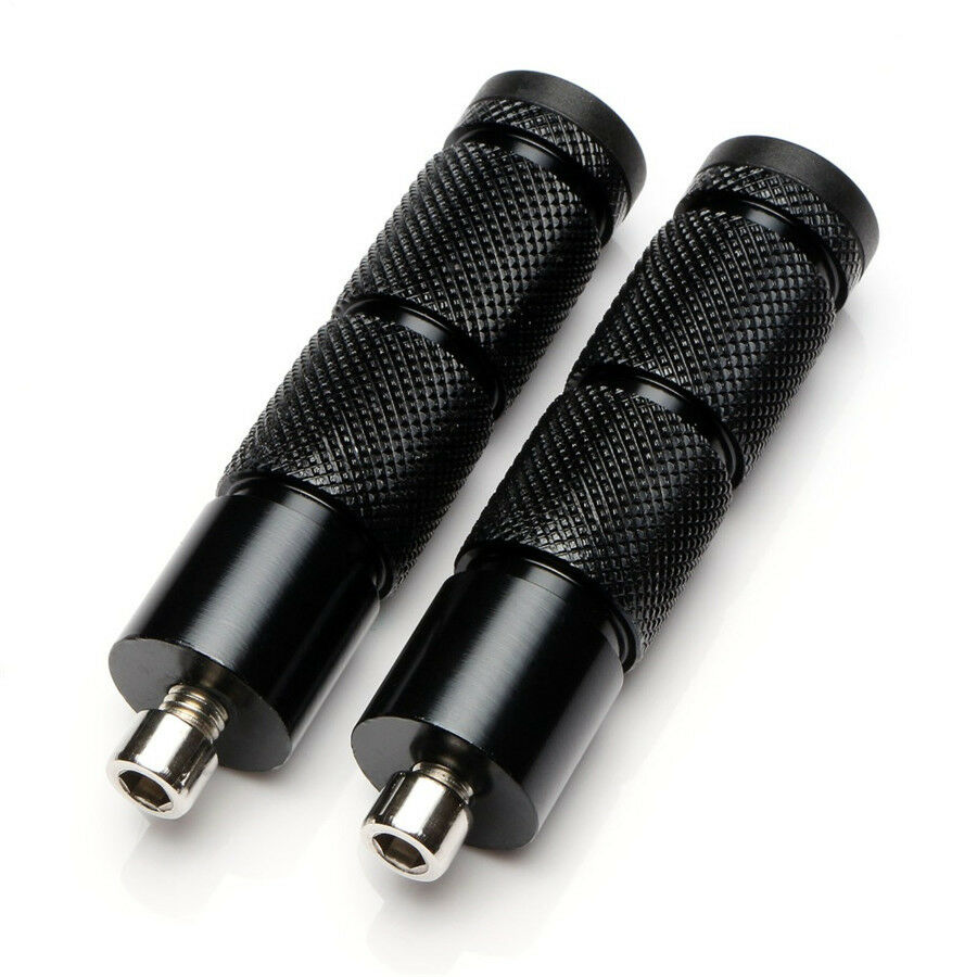 Pair CNC Aluminum Motorcycle Foot Pegs Footpegs Rear Set Foot Rests Pedals Black