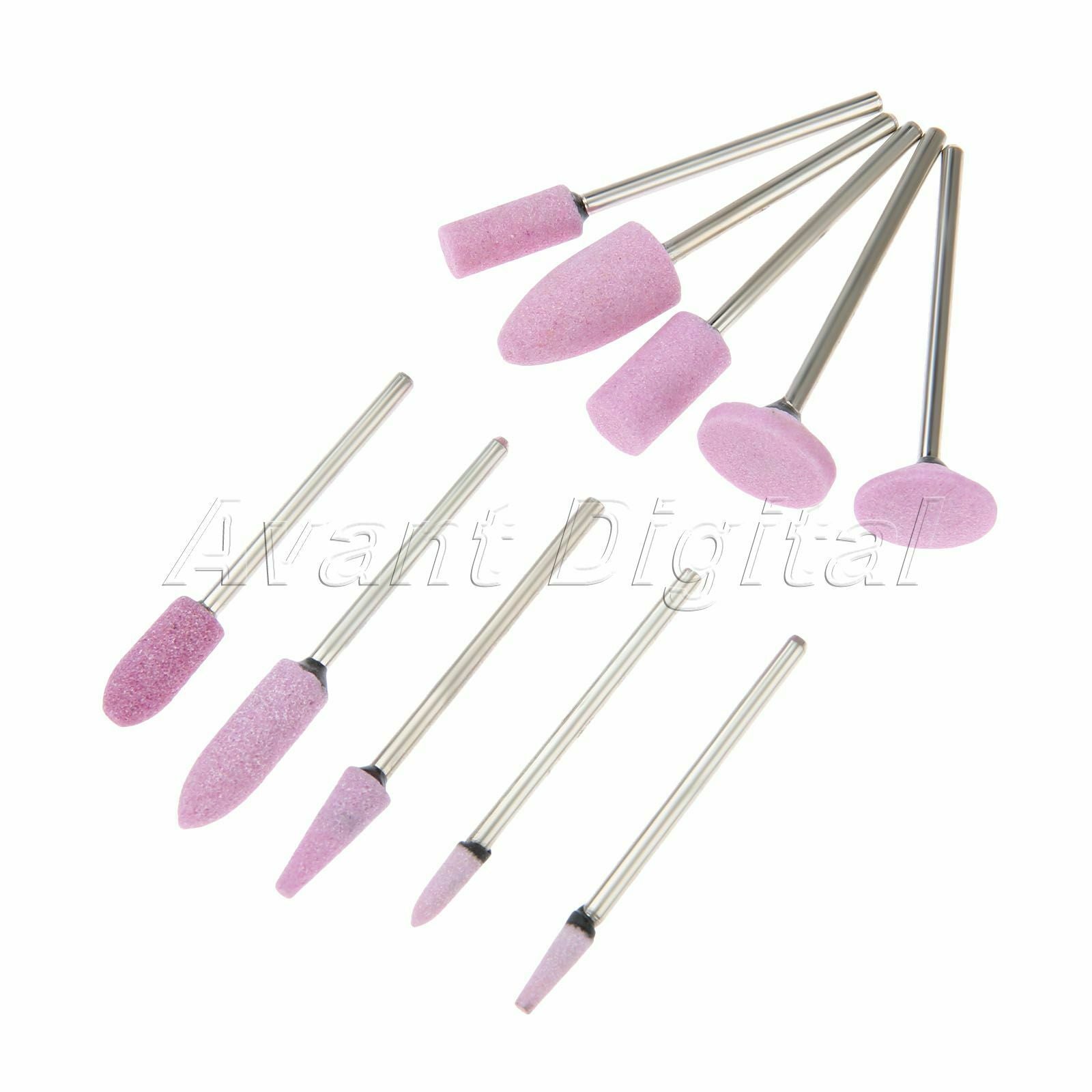 10x Red Corundum Abrasive Grinding Polishing Stone Rotary Tool Kit 2.35mm Shank