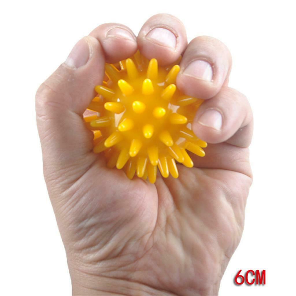 Yellow Silicone Massage Ball Deep Tissue Release Hand Exercise Stress Relief -