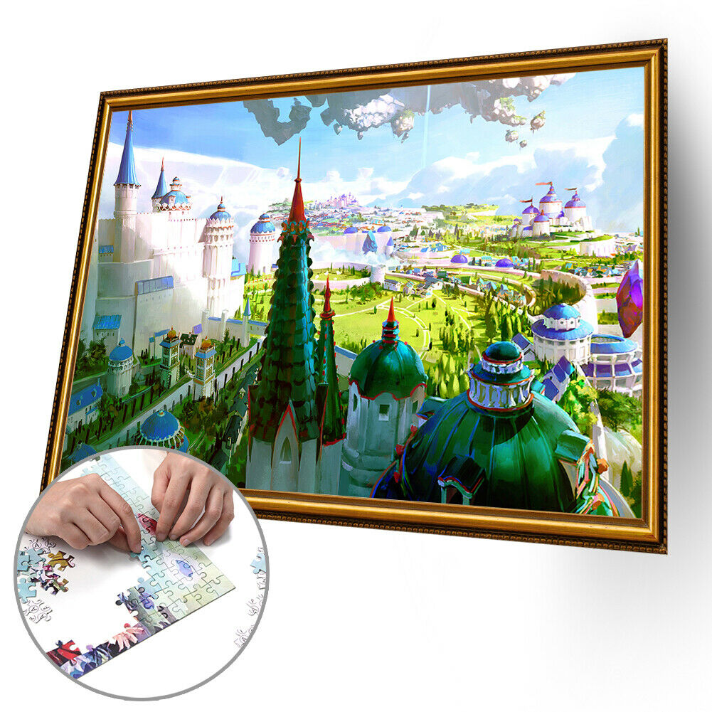 1000pcs DIY Paper Jigsaw Floating Castle Puzzle Assembling Picture Decor @