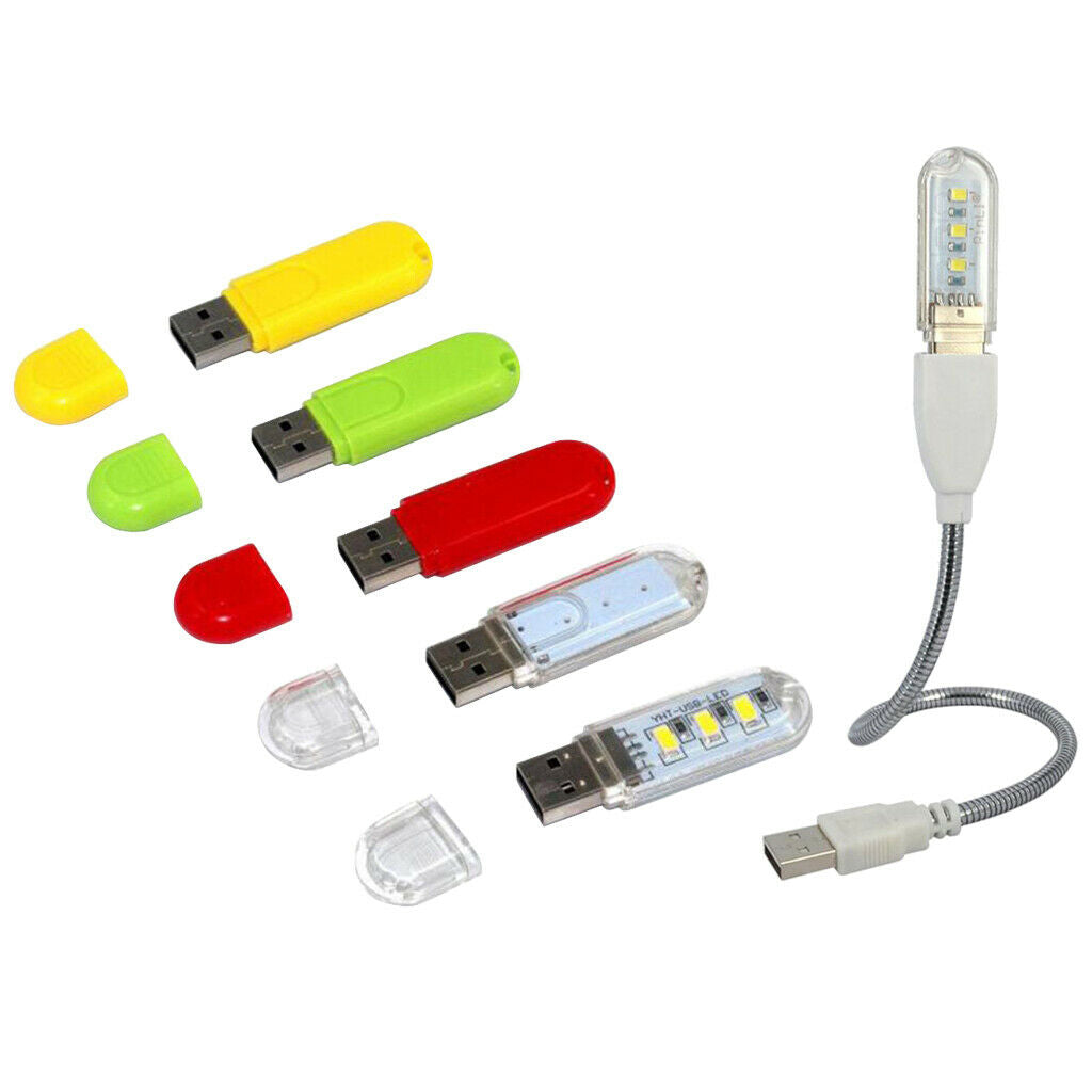 5 Piece USB LED Flexible Light Lamp for Notebook Laptop Desktop Book Reading