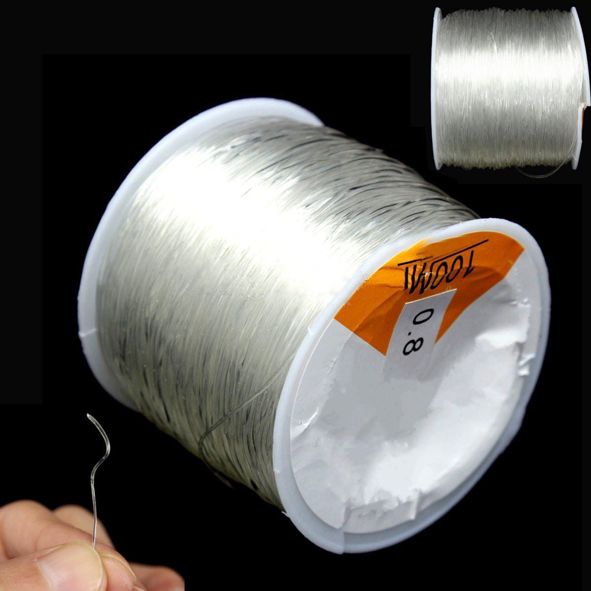 0.8mm 100 Meter Clear Stretch Elastic Beading Cord String Thread Spool Roll