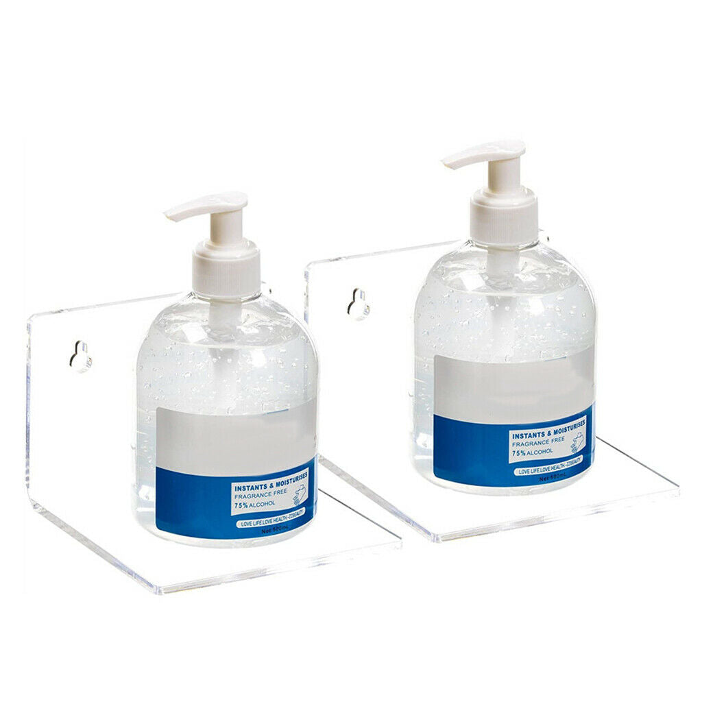 2Pcs Bathroom Small 4 inch Clear Floating Wall Shelf Display Ledge Organizer