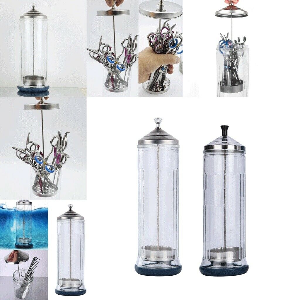 Empty Disinfectant Jar Container for Barber Shear Manicure Nail Art Tools
