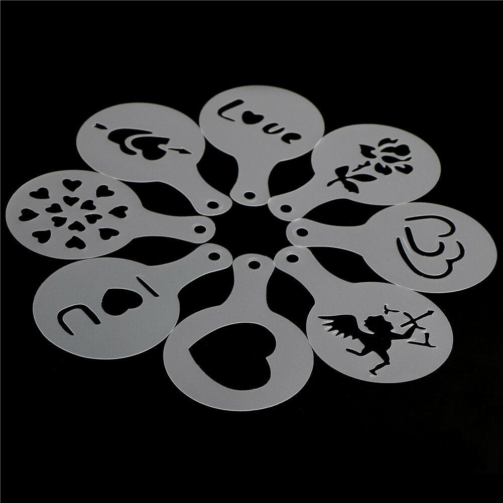 8x Cake Stencils Mold Valentine's Day Coffee Mold Pastry Tools Cookie Deco.l8
