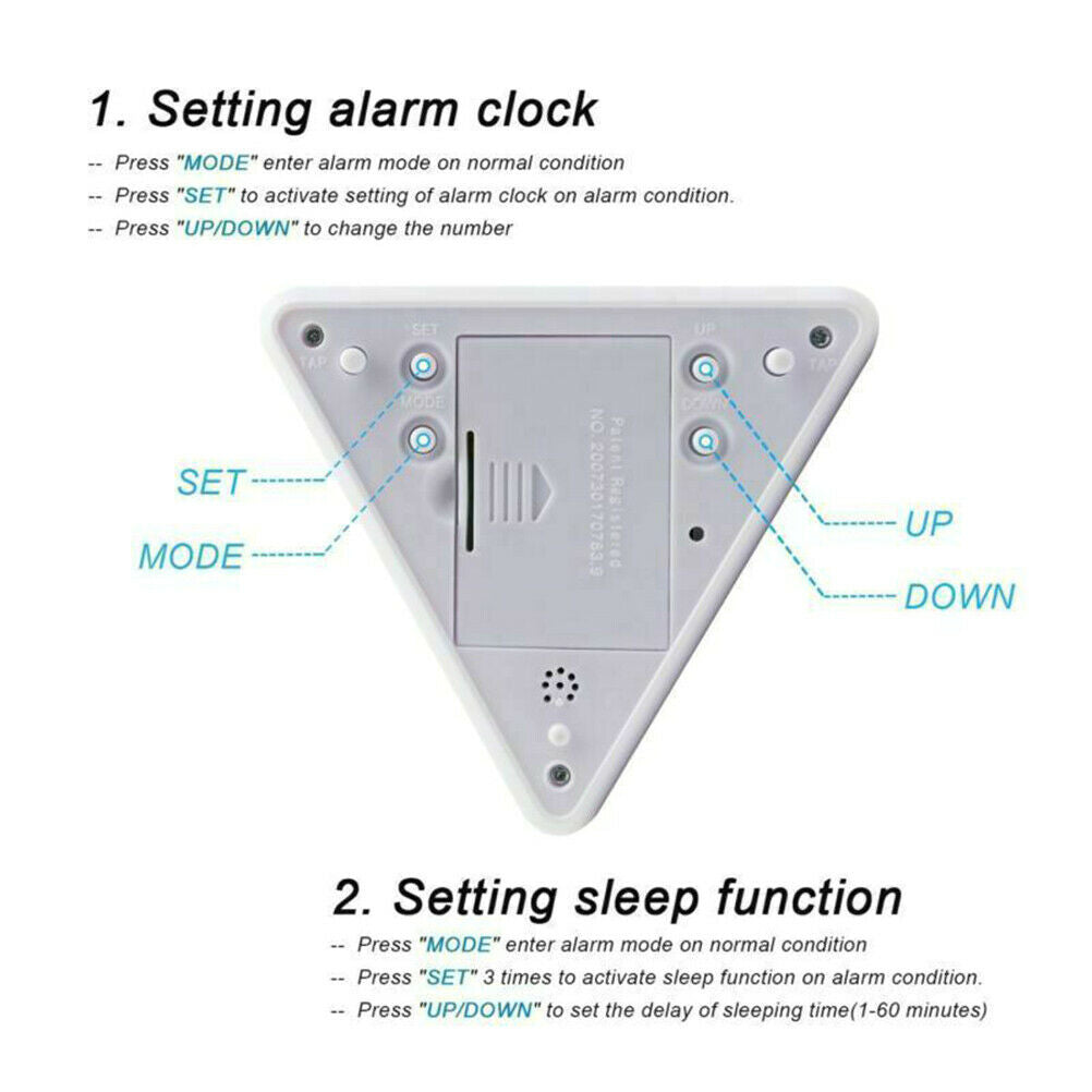 Electric Digital LED Discoloration Alarm Clock For Bedroom Calendar Temperature