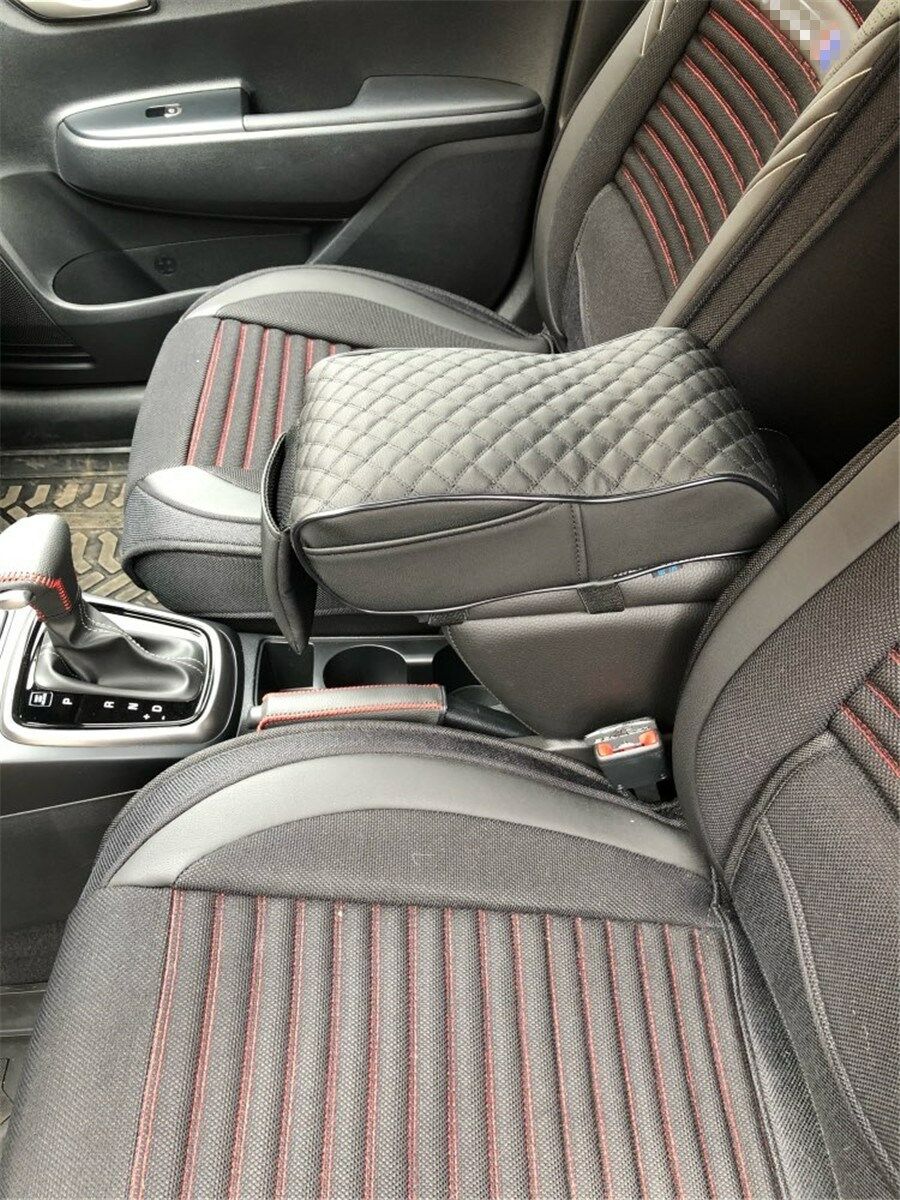 Universal Car Armrest Box Mats Black plaid Armrest Box Pad Armrest Armrest pad