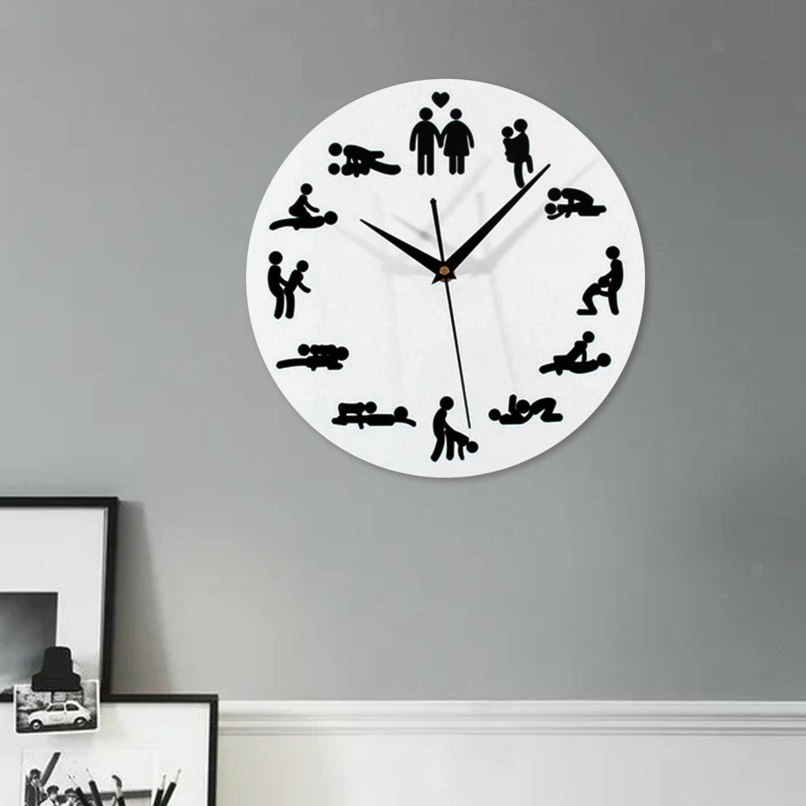Wall Clock Quartz Wall Stick Watch Bedroom Bathroom Living Room Decorative