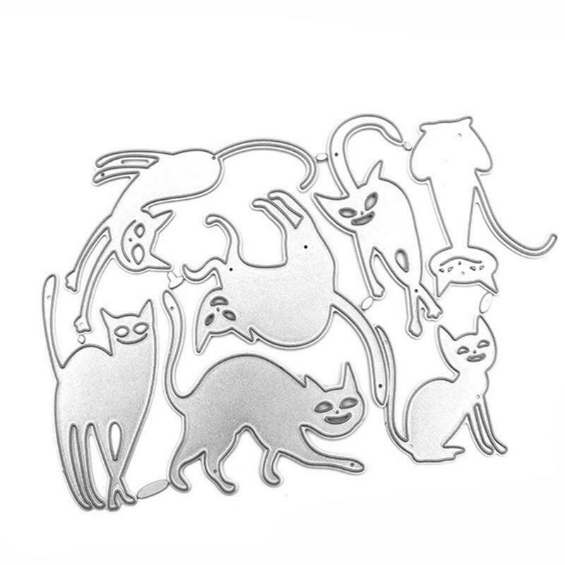 Halloween Mutant Cats Carbon Steel Cutting Dies DIY Scrapbooking Photo Album