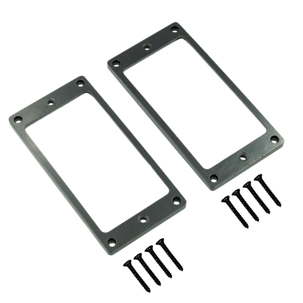 2pcs Guitar Neck&Bridge Humbucker Pickup Mounting Ring with Screws Black