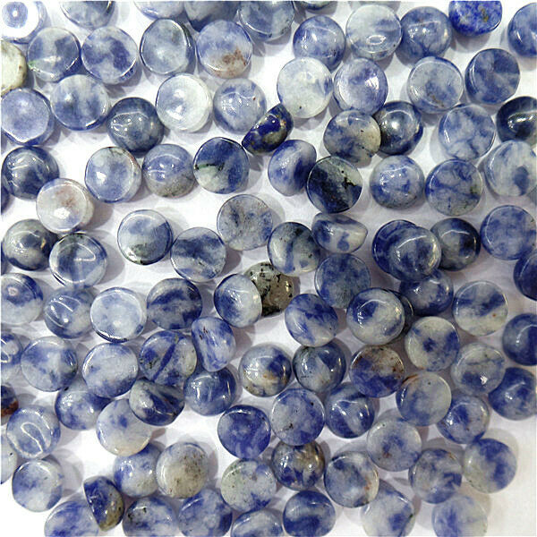 100Pcs 6mm Wholesale Natural Blue Sodalite Round Cab Cabochon Accessories HH7094