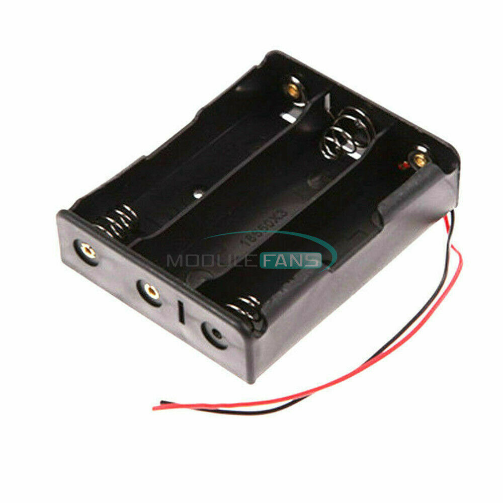 3X 3 Slots 18650 DIY batteries Storage Plastic Case Box Holder with Leads Wire