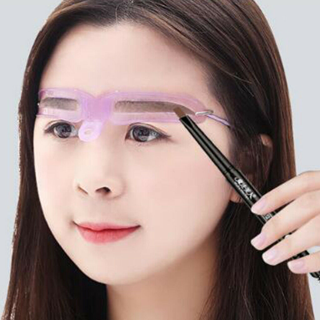 8 Style Eyebrow Grooming Stencil Kit Template Makeup Shaping Shaper DIY