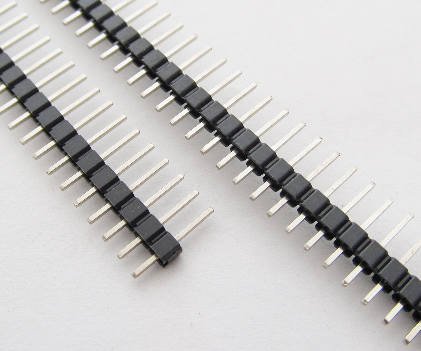 50pcs Flat 40pin Male IC Single Row 0.1" 2.54mm Pitch PCB Panel Pin Header