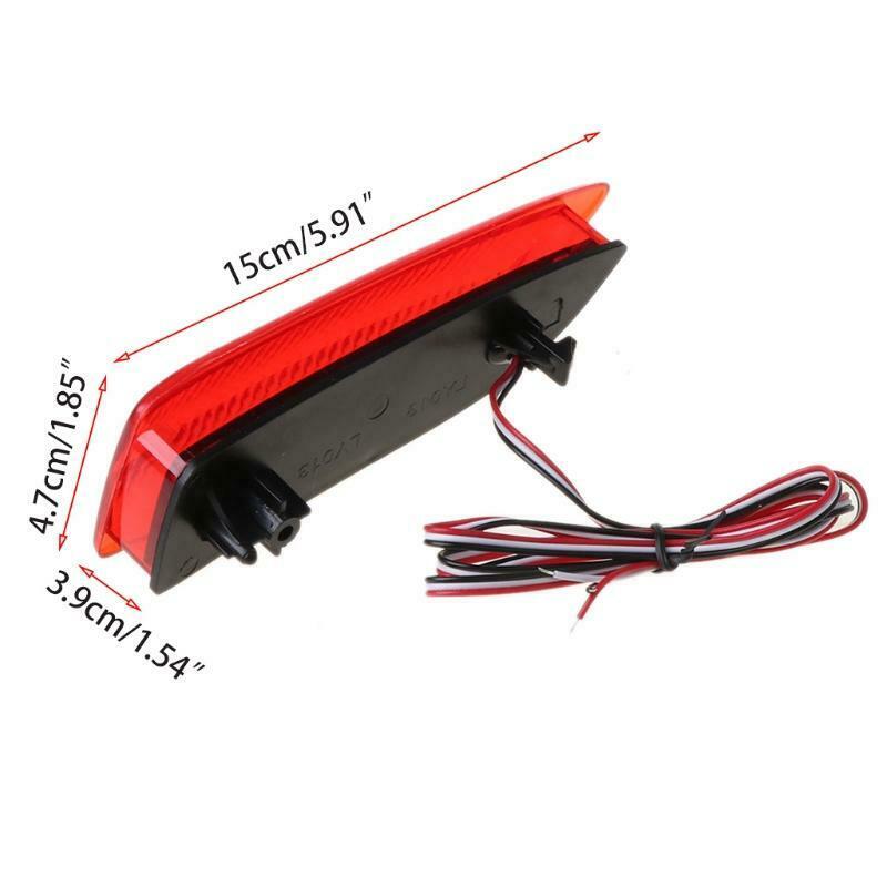 1Pair FTT Rear Bumper Lights LED Reflector Brake Stop Signal Running Lamp For