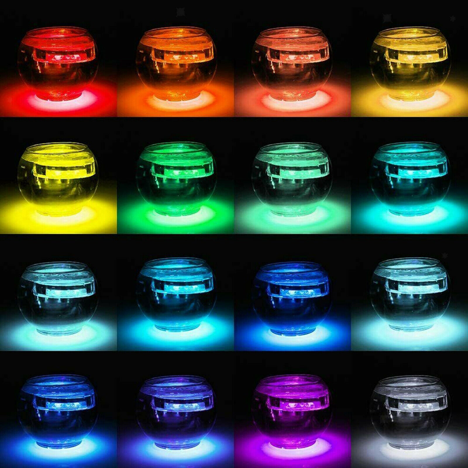 RGB Swimming Light Waterproof Underwater Lamp for Holiday Party Decor 2 Sets