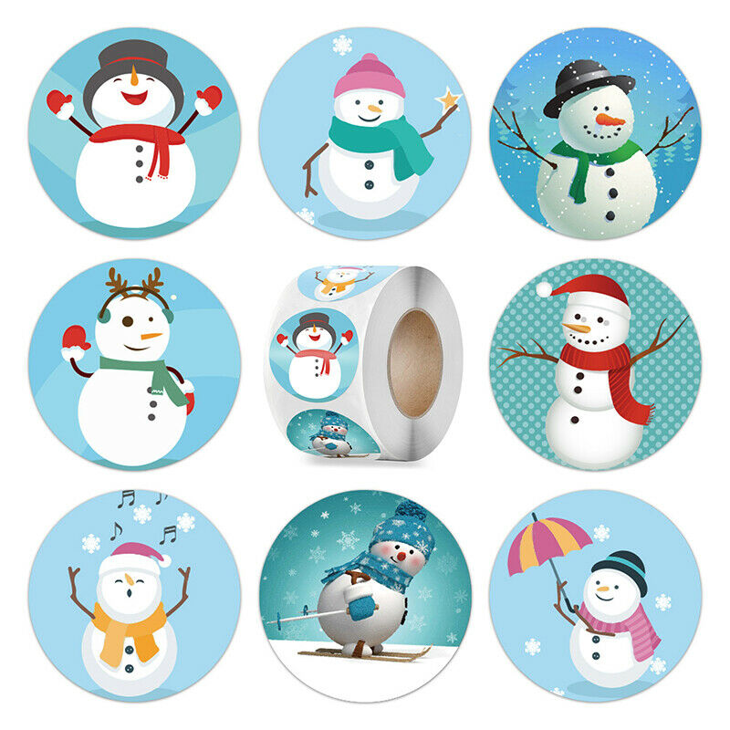 500pcs Merry Christmas Christmas Tree Santa Claus Design Paper Label Stic.l8