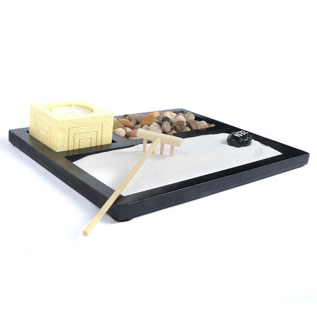 Mini Wooden  Garden Desktop Sandbox Sand Tray For Kids Adults Toys