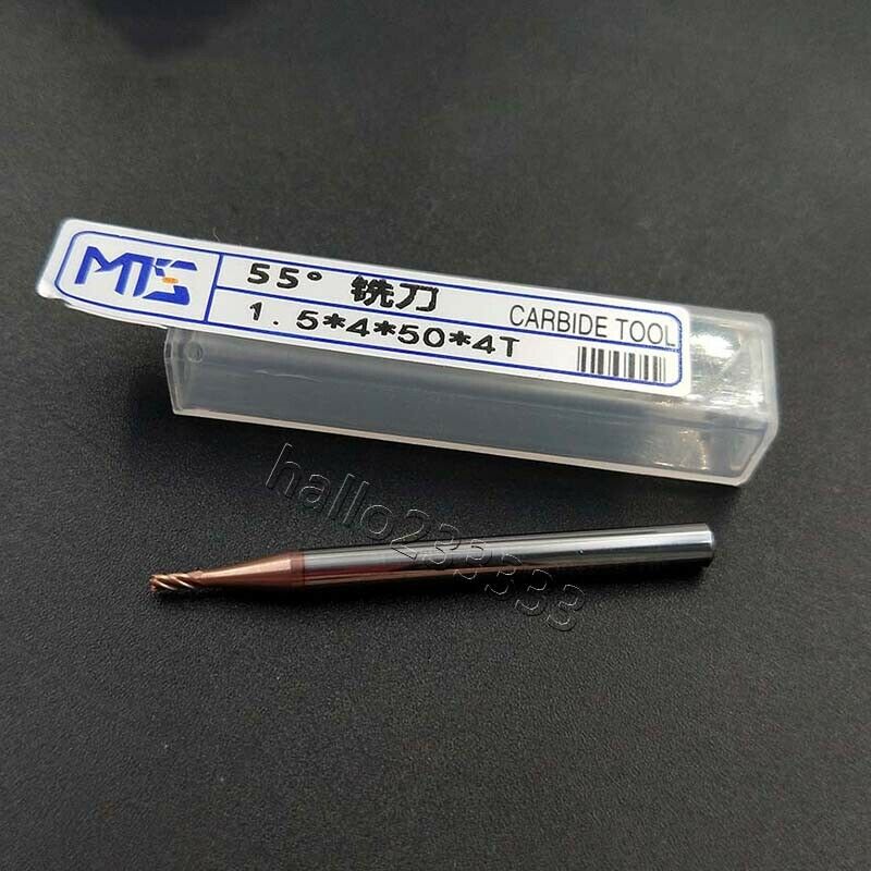 5pcs 1.5mm x 50mm Tungsten Carbide 4 Flute End Mill CNC Milling Cutter HRC55