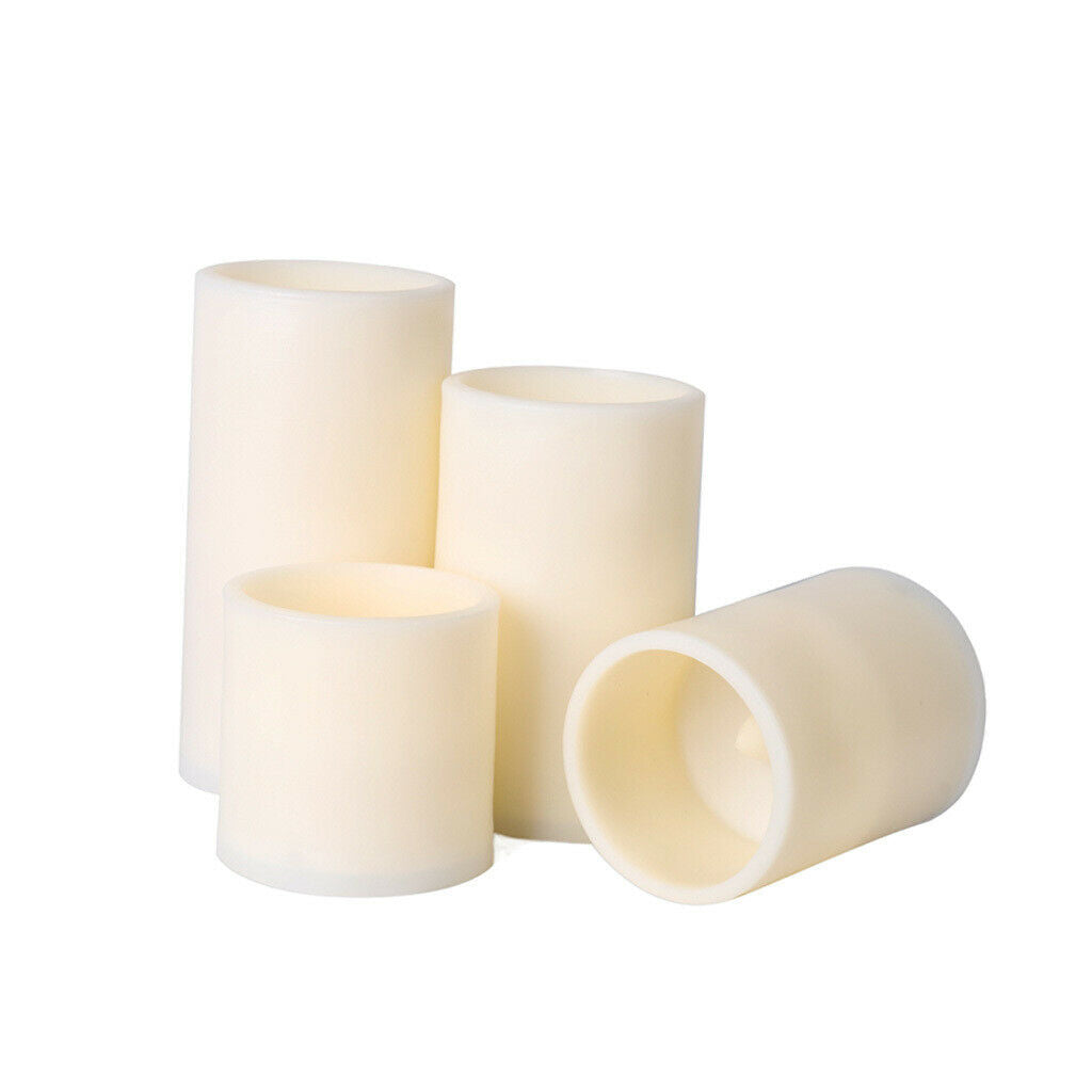 4x Flameless LED Tealight Votive Candle Pillar Candle for Wedding Decoration