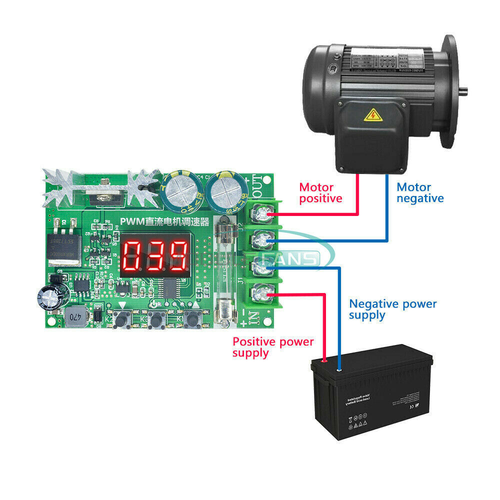 DC 12-60V 600W 10A PWM Motor Speed Controller Regulator Red LED Digital Display