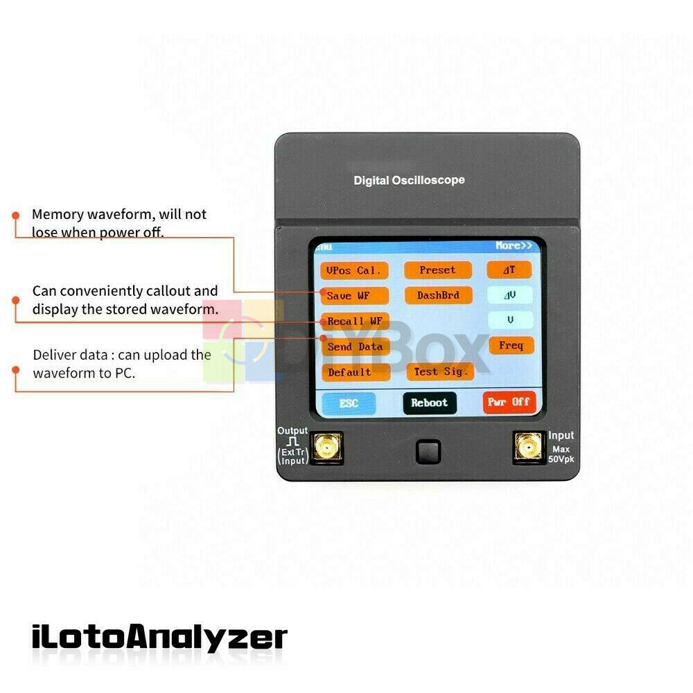 2.4inch TFT Mini Digital Handheld Oscilloscope DSO112A 2MHz Touch Screen