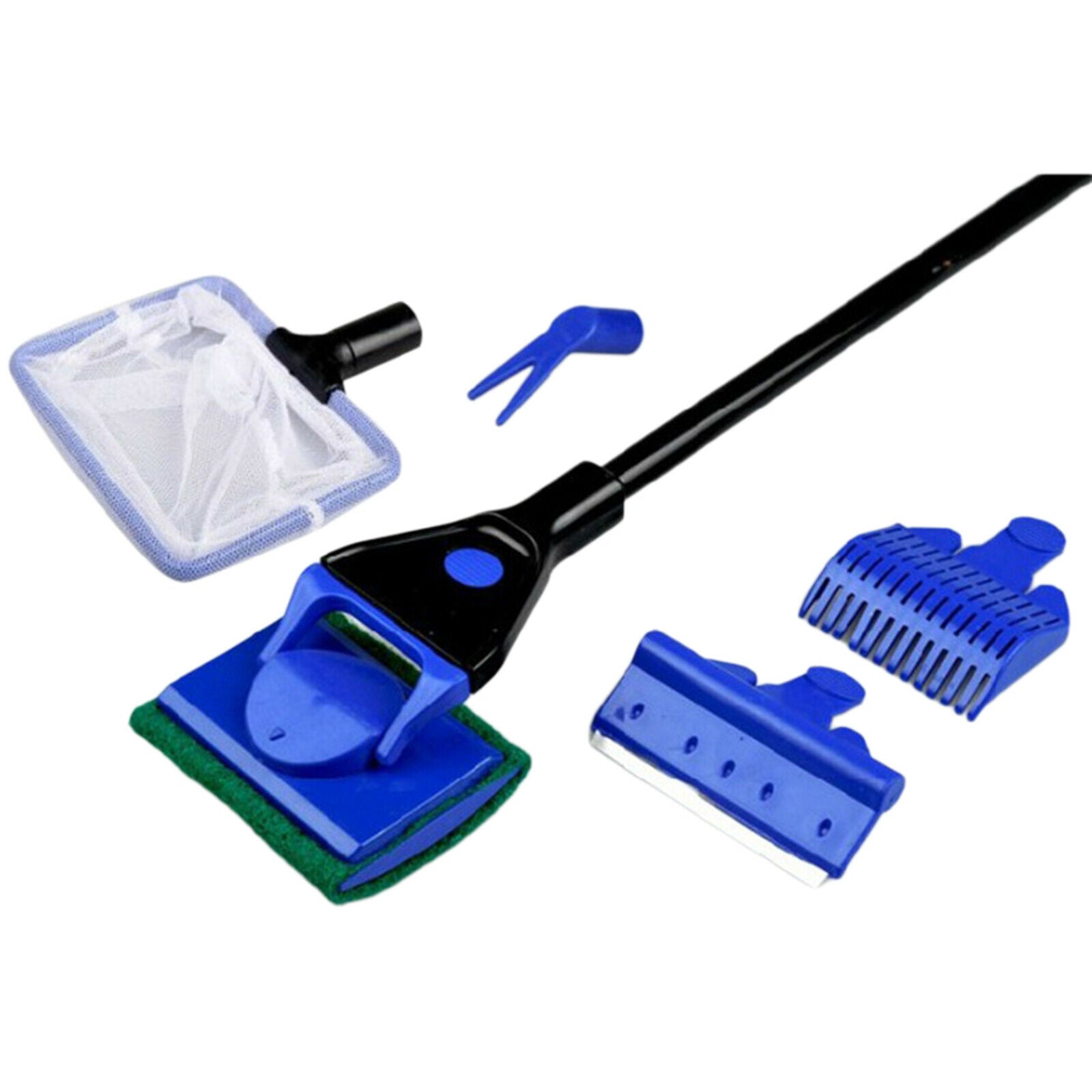 5 in 1 Aquarium Clean Tool Gravel Rake Plant Fork Sponge Brush Cleaner Set