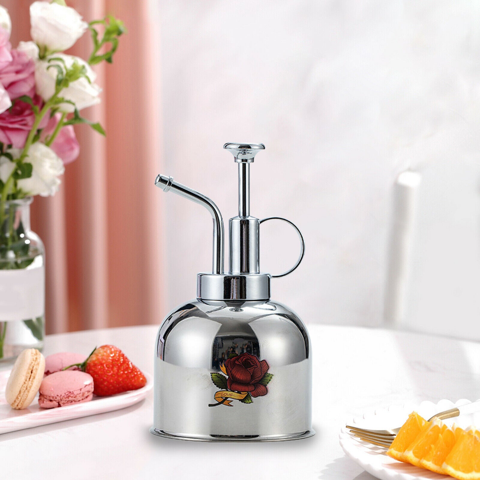 Retro Style Stainless Steel Plant Watering Bottle Cans Indoor Outdoor Garden