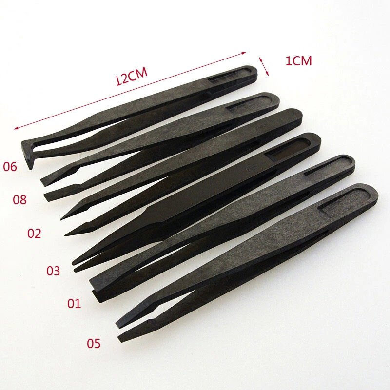 6Pcs/set Anti-static Plastic Tweezers Repairs Tool For Sensitive Componen.l8