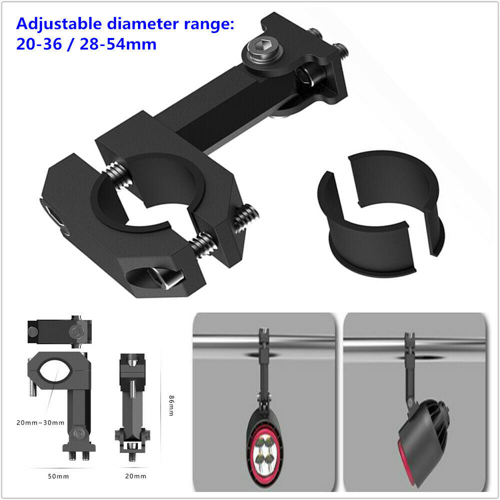 20-36/28-54MM Motorcycle Handle LED Headlight Turn Signal Rotating Clamp Bracket