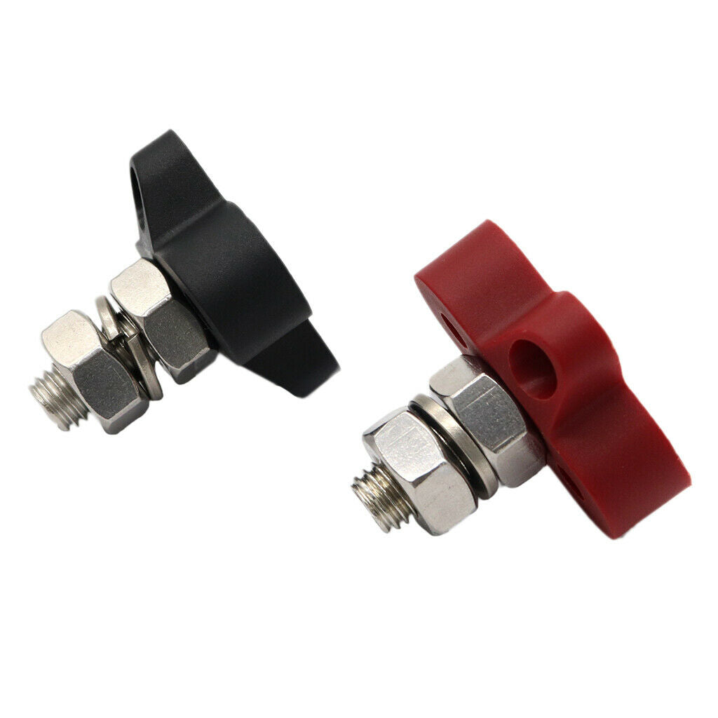 2pcs Junction Block Power Post Stainless Steel Insulated Terminal Stud M10