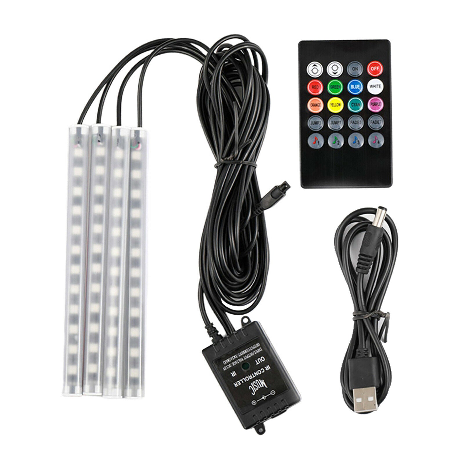 Car Light LED Strip Interior Lamp Atmosphere Lamp RGB Decorative USB Plug