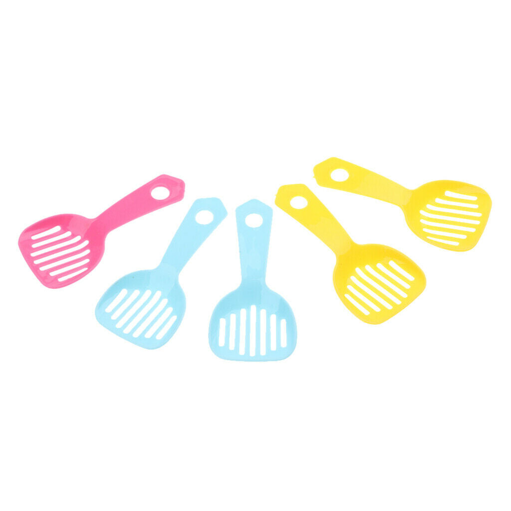 5pc Random Hamster Litter Shovel Hollow Plastic Bath Sand Cleaner Food Spoon
