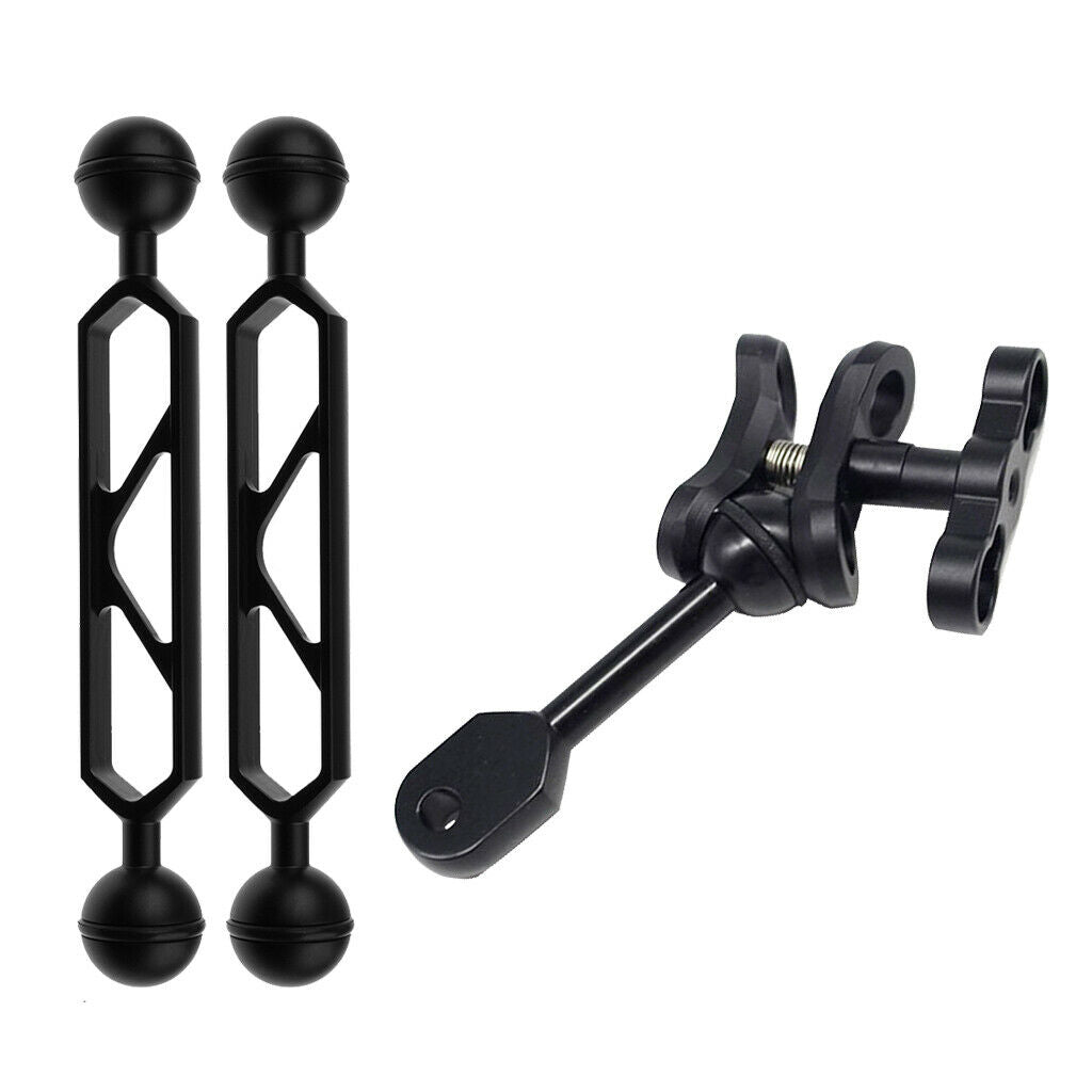 Diving Underwater Photography 2Pcs 6" Double 4" Single Ball Joint Arm Clamp