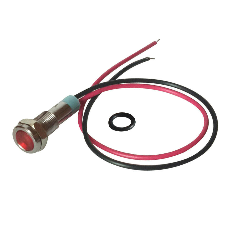 2x Green&Red 220V 6mm Signal Power Supply LED Indicator Light Lamp With Wire