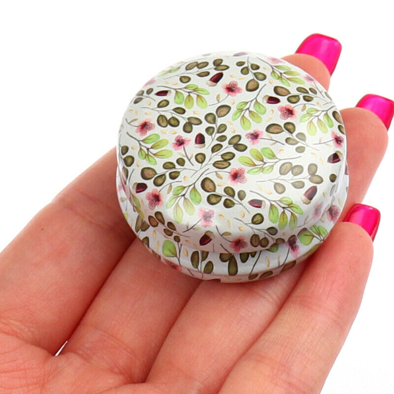 1X Elegant Flower Tin Box DIY Jar Balm Round Empty Iron Box Lipstick Stor.l8