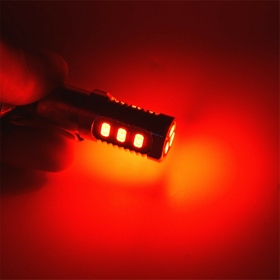2Pcs 1156 Car Red LED Strobe Flash Blinking Brake/Stop Light Bulbs 12V Universal