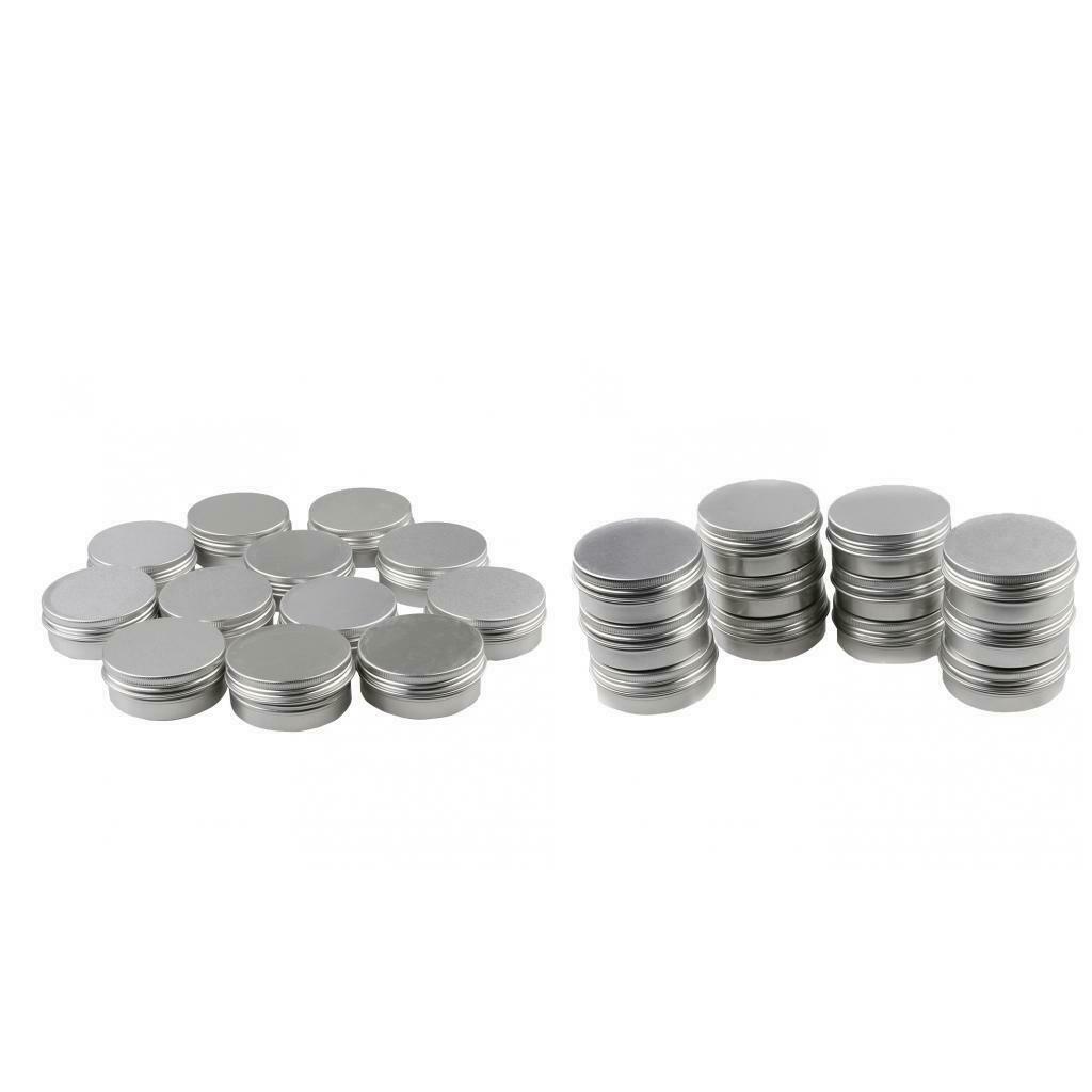 lots 24pcs Aluminum Round Screw Lid Cosmetic Lip Balm Tins Container 60g