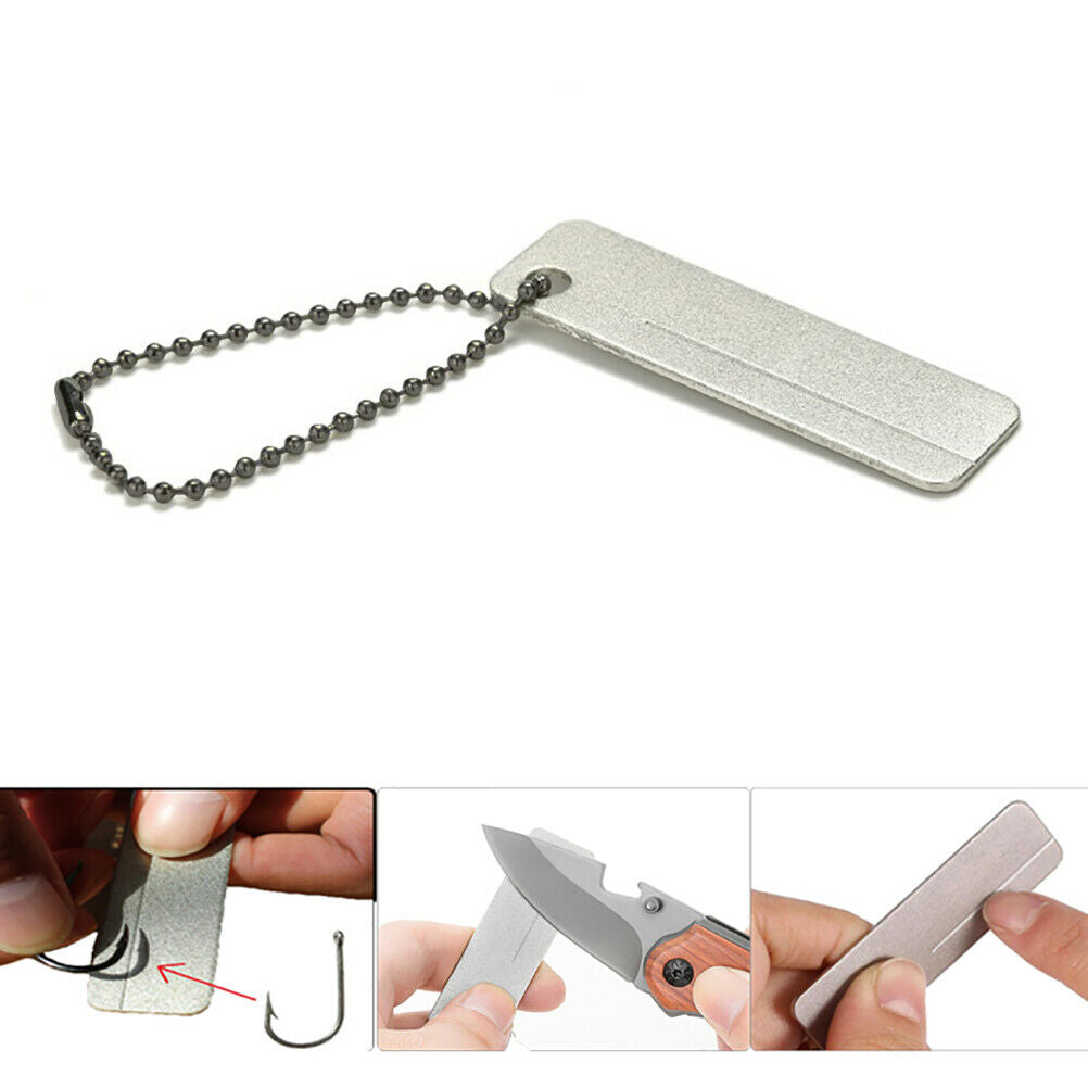 Sharpening Stone Ceramic Whetstone Portable Sharpener Tool for Camping Fishing