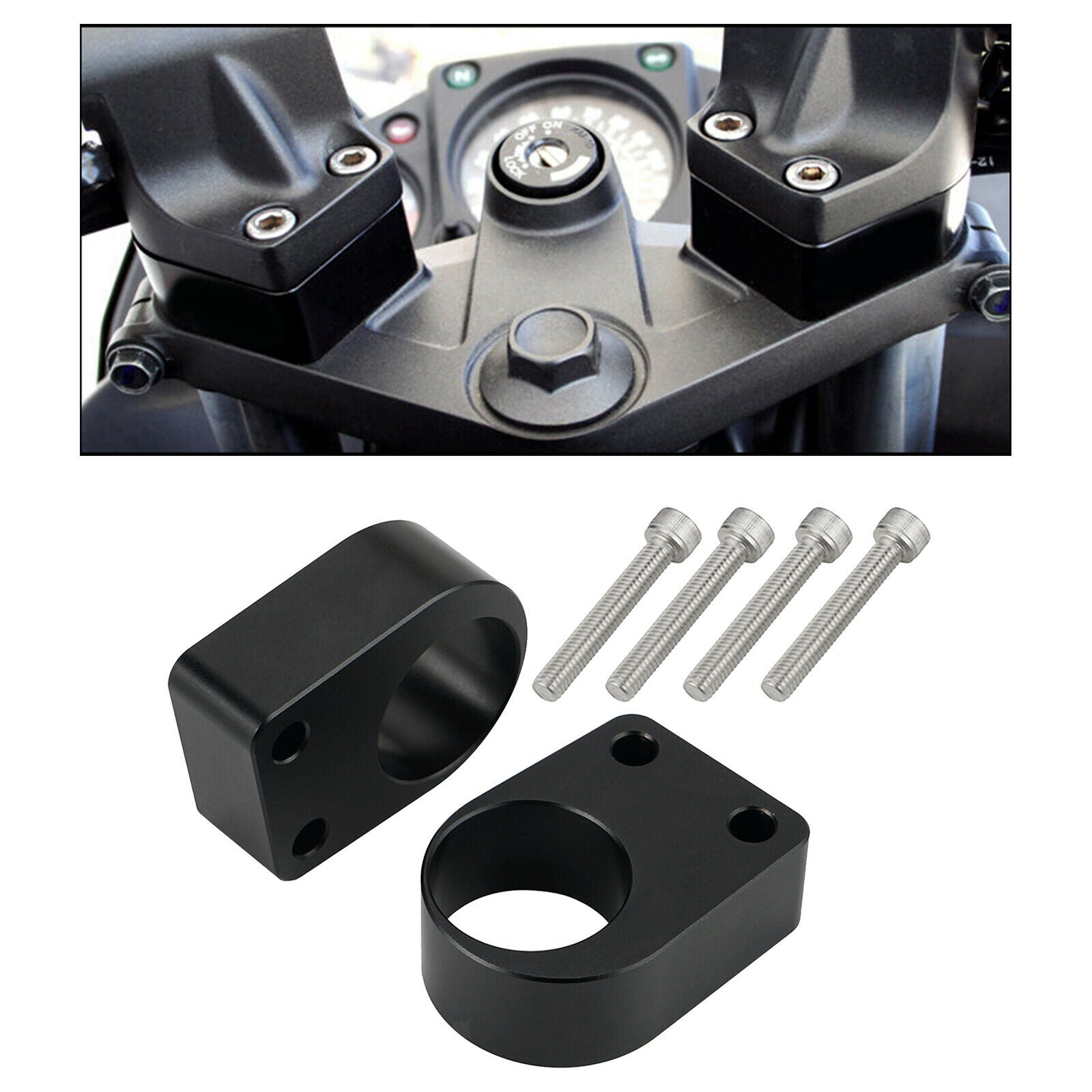 Motorcycle Handlebar Riser Clamp for Kawasaki Ninja EX250 300 2008-2019
