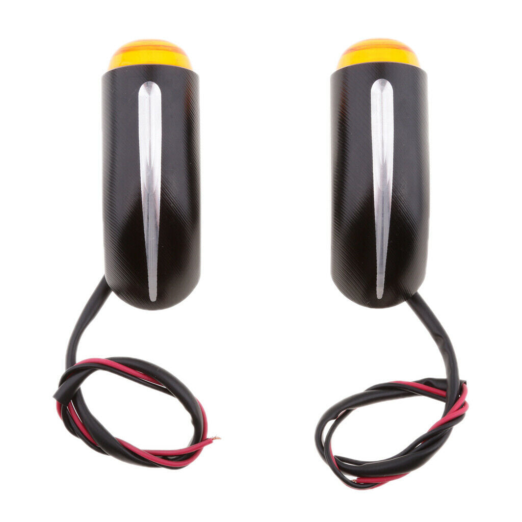 2Pcs Heavy Duty Motorcycle Bullet Turn Signals Blinker Amber Indicator Light