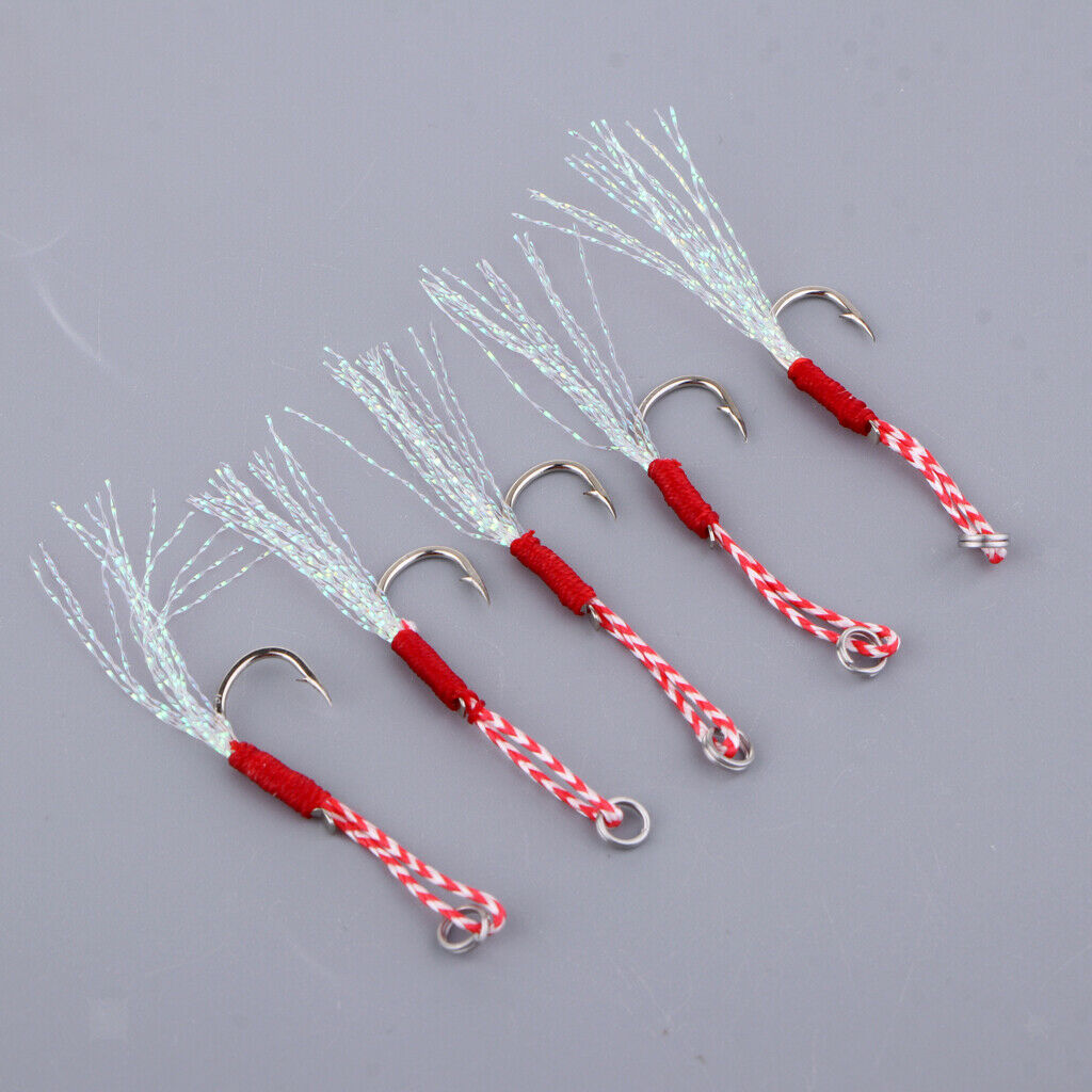 15 Pieces Jigging Assist Hook Solid Ring Deep Sea Fishing Hooks 10/11/20#