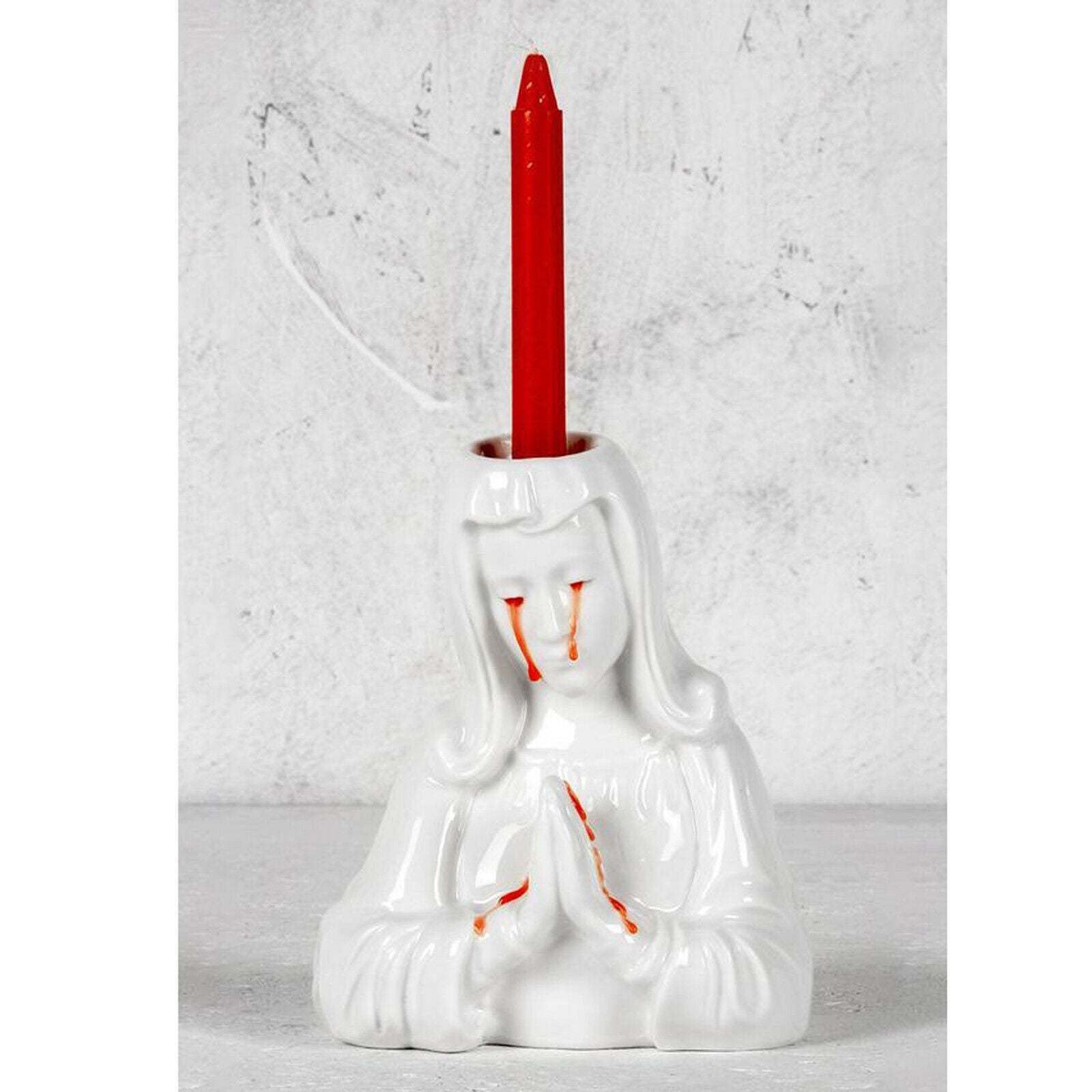 Crying Mary Taper Candle Holder Stand Candelabrum Dinner Halloween Decor