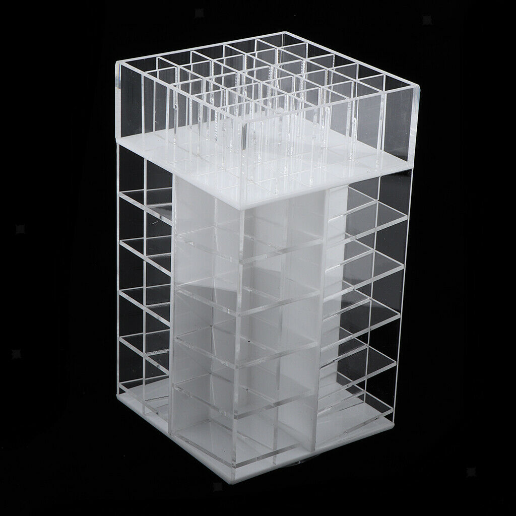 65 Slot 360 Rotating Organizer Cosmetic Lip Gloss Lipsticks Display Holder White