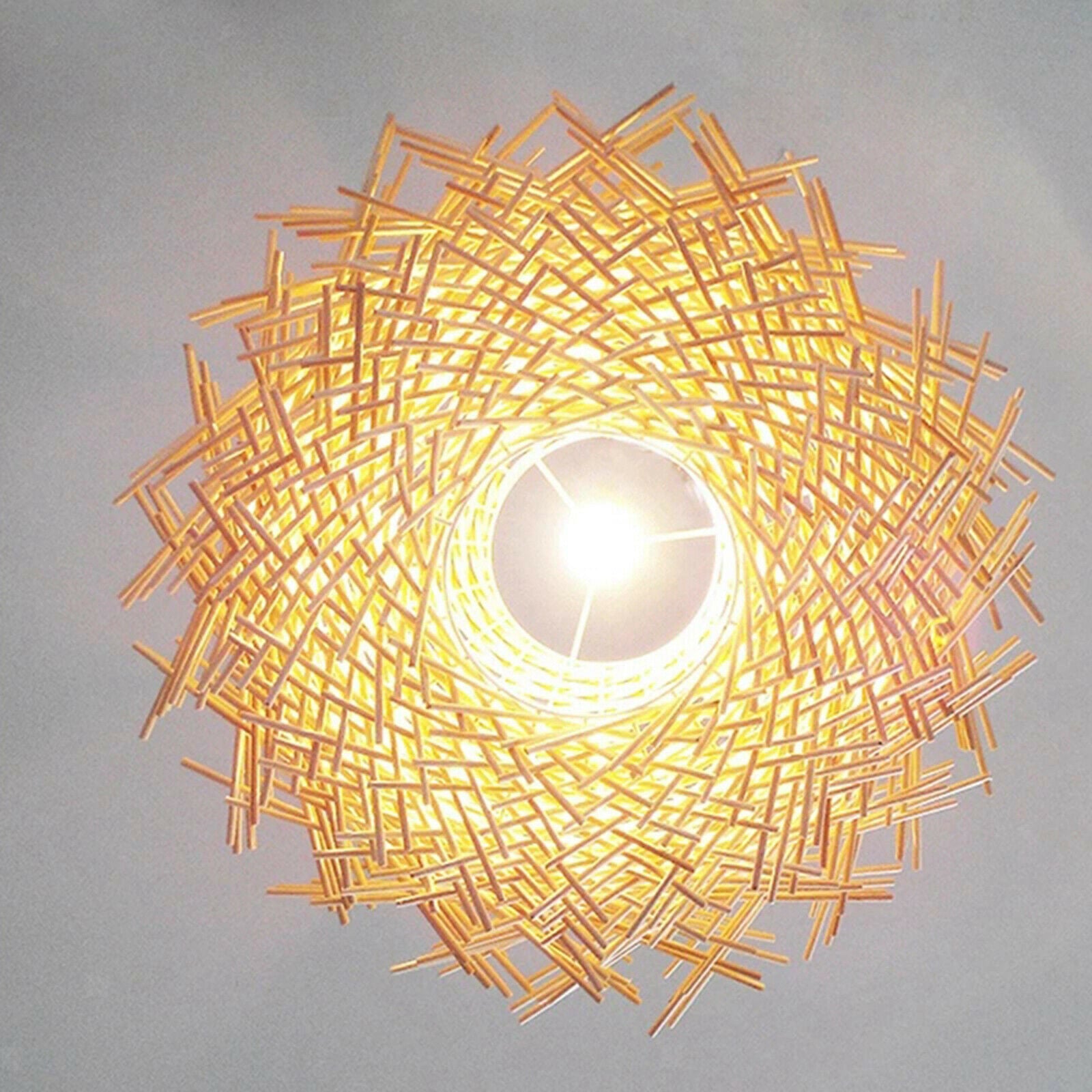 Rattan Pendant Light Shade Fixture Hanging Lamp Chandelier Lampshade Natural